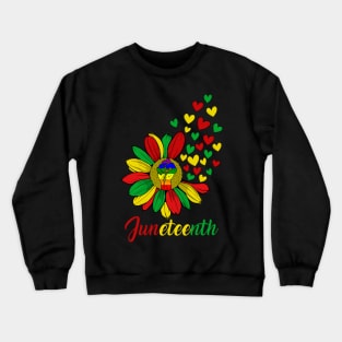 Juneteenth Accentors Sunflower Heart African American Black Pride Crewneck Sweatshirt